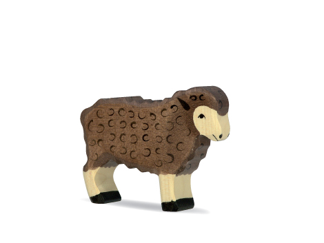 Holztiger - Schaf, schwarz stehend - zum Schließen ins Bild klicken